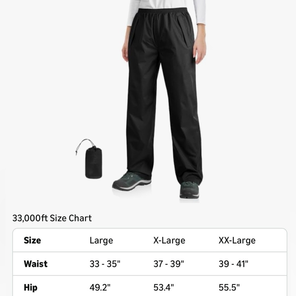 33,000 ft Woman’s Packable Rain Pants- Blue - Picture 13 of 13